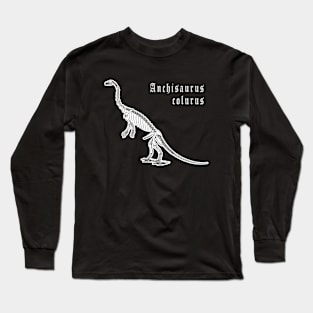 🦖 Fossil Skeleton of Anchisaurus colurus Dinosaur Species Long Sleeve T-Shirt